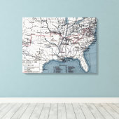 KAART: CIVIL WAR, 1861 CANVAS AFDRUK (Insitu (Houten vloer))