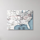 KAART: CIVIL WAR, 1861 CANVAS AFDRUK (Voorkant)