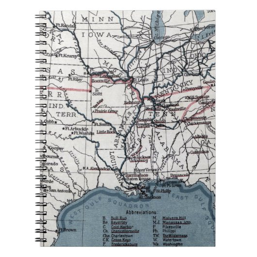 KAART: CIVIL WAR, 1861 NOTITIEBOEK (Voorkant)