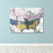 KAART: CIVIL WAR, 1864 CANVAS AFDRUK (Insitu (Houten vloer))