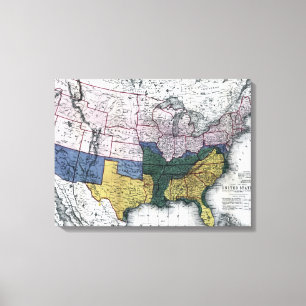 KAART: CIVIL WAR, 1864 CANVAS AFDRUK