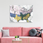 KAART: CIVIL WAR, 1864 CANVAS AFDRUK (Insitu (Woonkamer))