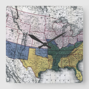 KAART: CIVIL WAR, 1864 VIERKANTE KLOK