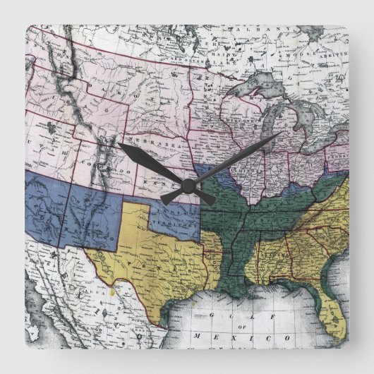 KAART: CIVIL WAR, 1864 VIERKANTE KLOK (Voorkant)