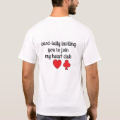 Kaart Club Love Pun Design T-shirt (Achterkant)