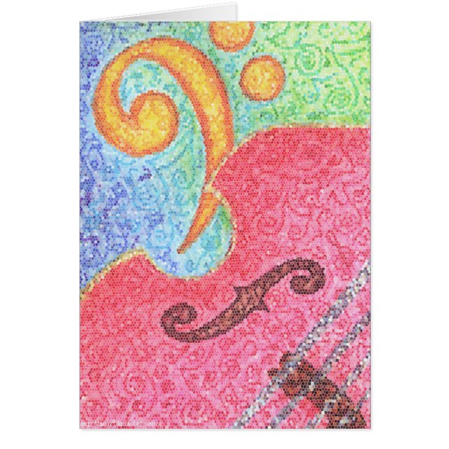 Kaart - Colorful Double Bass and Clef (Voorkant)