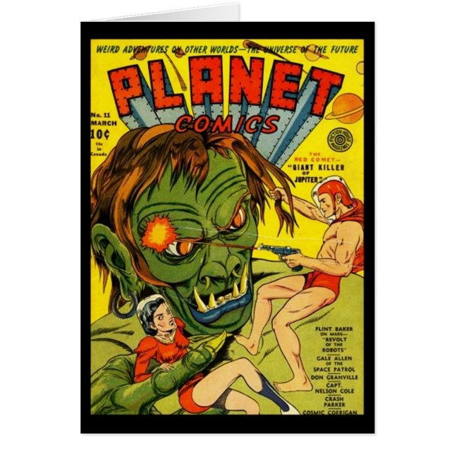 Kaart Comic Book Hoesjes Vintage (Voorkant)