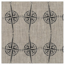 Kaart Compass Black Wave Pattern Nautical Coastal