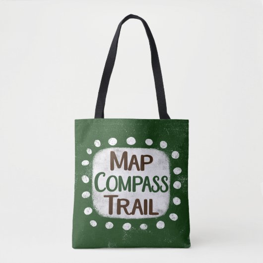 Kaart Compass Trail Canvas tas (Voorkant)