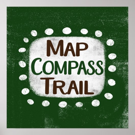 Kaart Compass Trail Poster Wall Art (Voorkant)