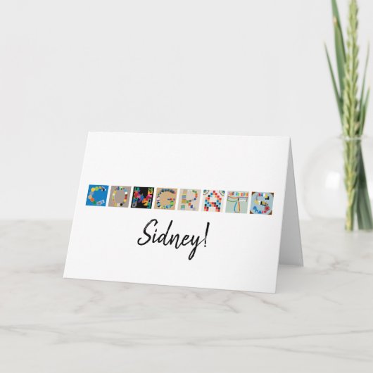 kaart "Congrats" voor gamealfabet (Voorkant)