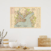 Kaart Constantinopel 1922 - Istanboel, Turkije Poster (Keuken)