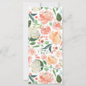 KAART CORA Peach Floral Wedding Menu (Achterkant)