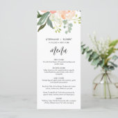 KAART CORA Peach Floral Wedding Menu (Staand voorkant)