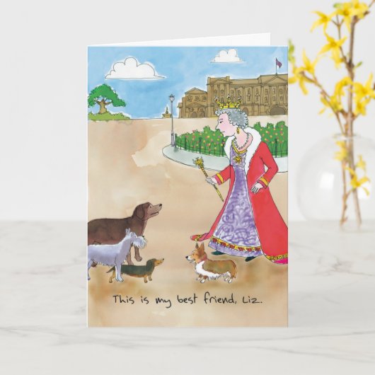 Kaart - Corgi Queen (Gele Bloem)