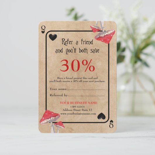 Kaart Crazy Mushrooms Referral Kaart afspelen (Staand voorkant)