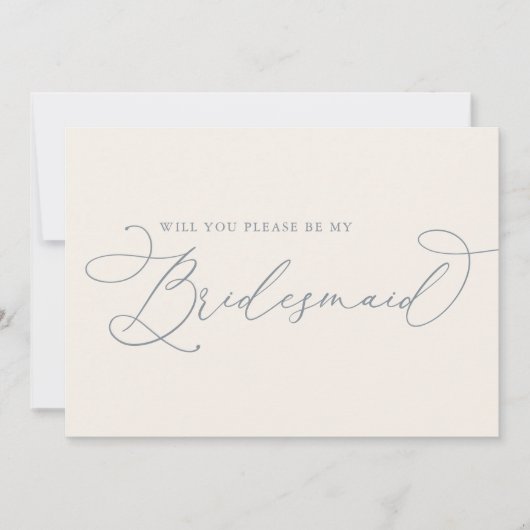 Kaart Cream & Dusty Blue Bridesmaid-voorstel (Voorkant)