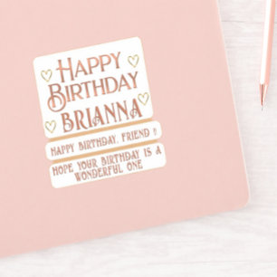 Kaart Creator Metallic Gold Birthday Berichten Sticker