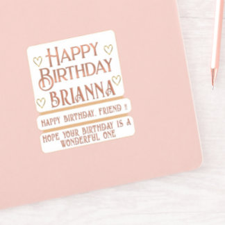 Kaart Creator Metallic Gold Birthday Berichten Sticker