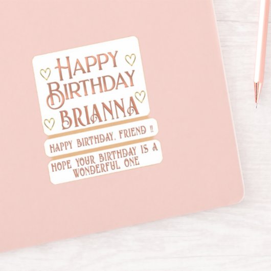 Kaart Creator Metallic Gold Birthday Berichten Sticker