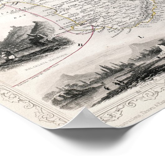 KAART: CRIMEA, c1855 Poster (Hoek)