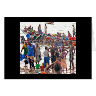 Kaart, "Crowd Buying Fish from Fishermen"