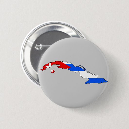 Kaart Cuba Ronde Button 5,7 Cm (Voorkant /achterkant)
