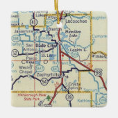 kaart Dade City FL Keramisch Ornament (Voorkant)