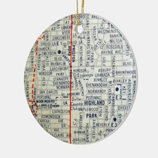  kaart Dallas Keramisch Ornament (Links)