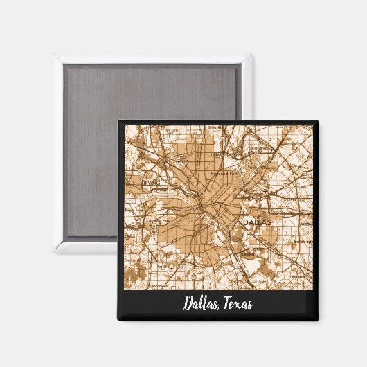 kaart Dallas Magneet (Voorkant / Achterkant)