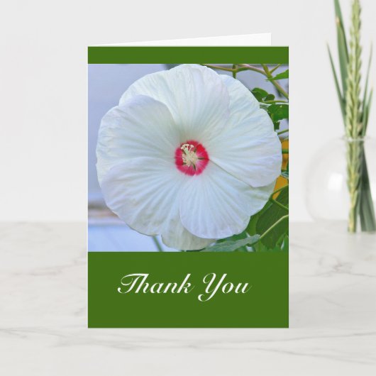 Kaart, "Dank u" White Hibiscus Bedankkaart (Voorkant)