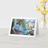 Kaart, de "Dame van de Schoen van Abidjan " Kaart (Gele Bloem)