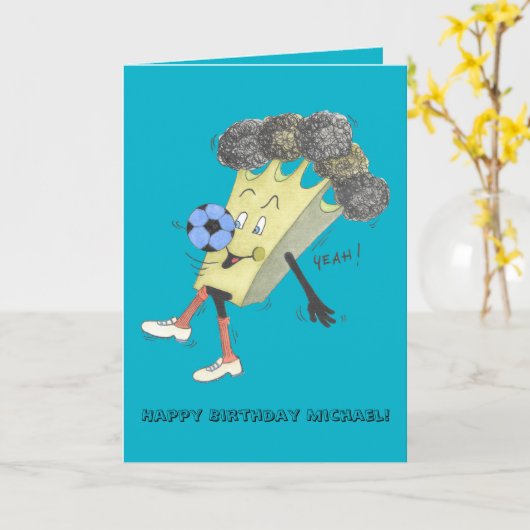 Kaart de "Gelukkige B.day" van broccoli van Bruno (Gele Bloem)