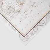  kaart, de reizen van kapitein James Cook Tissuepapier (Detail)