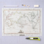  kaart, de reizen van kapitein James Cook Tissuepapier (Craft)