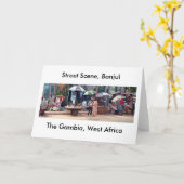 Kaart, de "Scène van de Straat, Banjul, Gambia, Kaart (Gele Bloem)
