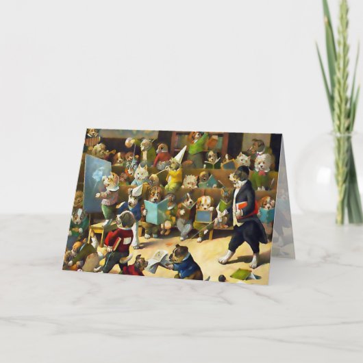 Kaart: De School van de hond door Louis Wain Kaart (Voorkant)