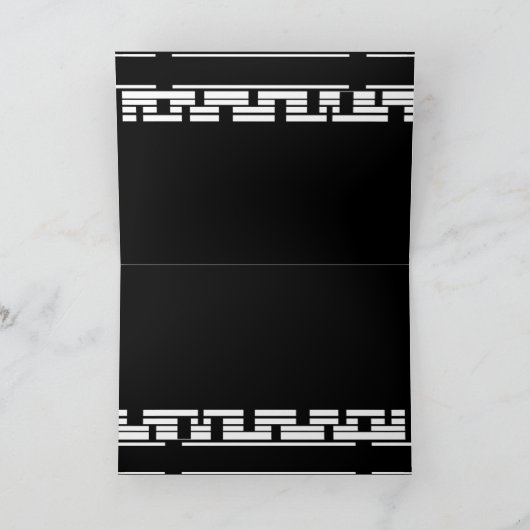 Kaart Deco Zwart Wit Verjaardag Man (Binnen)