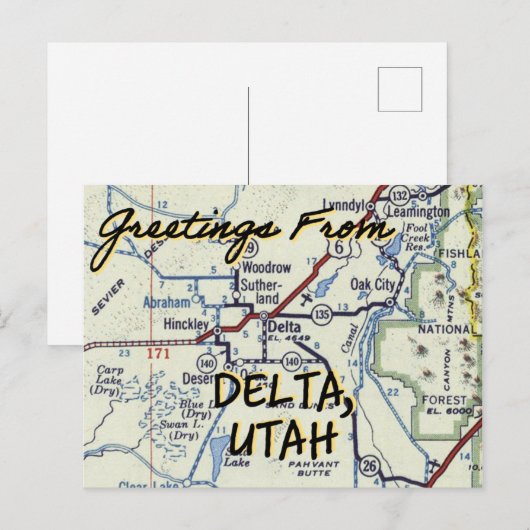 kaart Delta Utah (Voorkant / Achterkant)