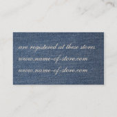 Kaart  Denim en Lace Bridal Registry (Achterkant)