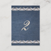 Kaart  Denim- en Lace-tabelnummer Plaatskaartje (Achterkant)