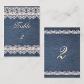 Kaart  Denim- en Lace-tabelnummer Plaatskaartje (Voorkant / Achterkant)