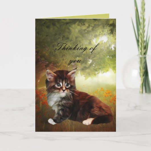 Kaart "Denk aan jou" Kat Kitten (Voorkant)