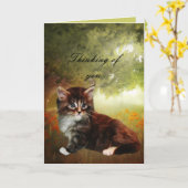 Kaart "Denk aan jou" Kat Kitten (Gele Bloem)