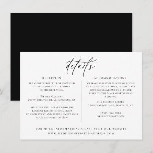 Kaart Details hedendaagse chic Wedding