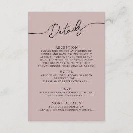 Kaart details voor Boho Wedding.