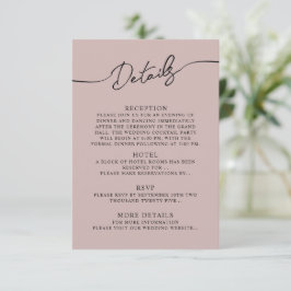 Kaart details voor Boho Wedding.