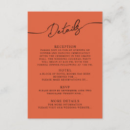 Kaart details voor Boho Wedding.