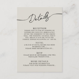 Kaart details voor Boho Wedding.