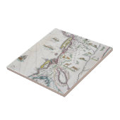 Kaart die de oostkust afgeeft tegeltje (Zijkant)